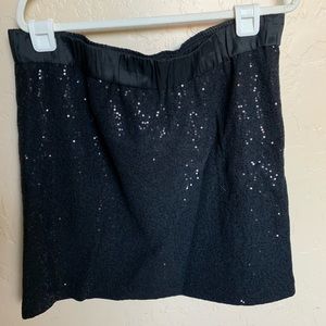 LOFT black sequined mini skirt size XL.